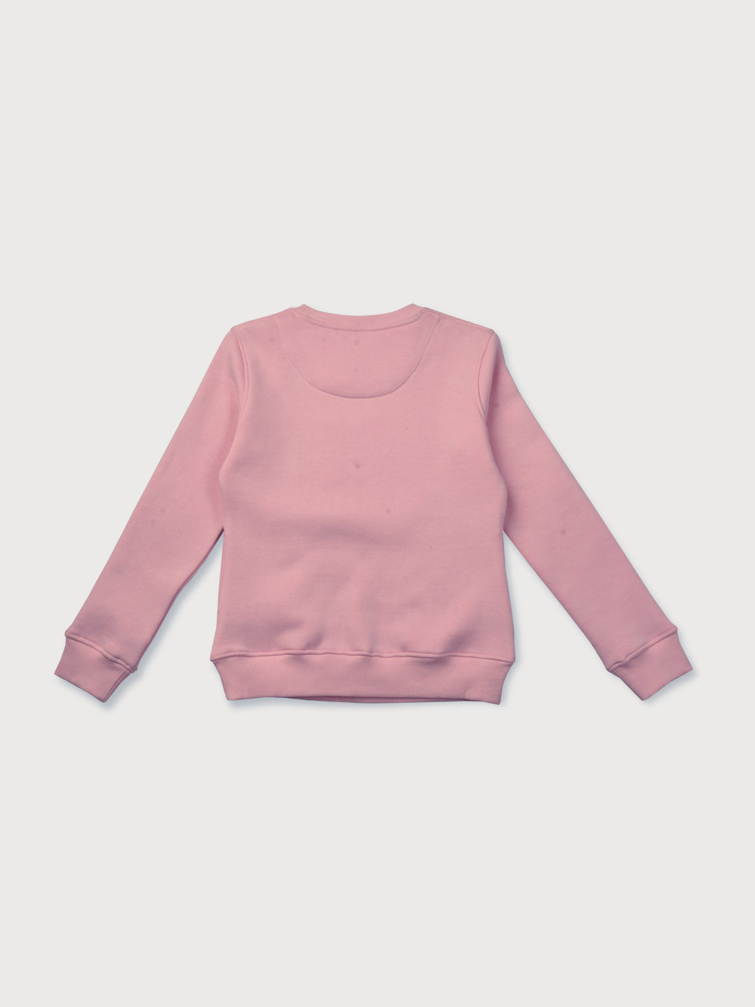 Girls Pink Applique Fleece Sweat Shirt