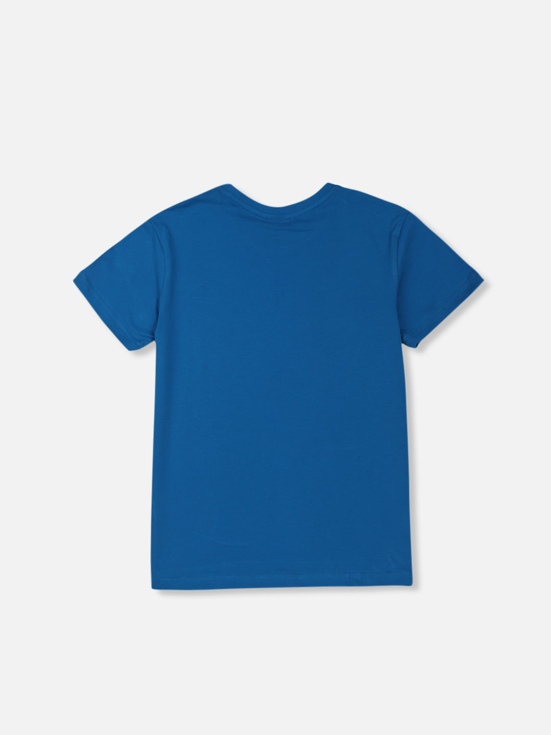 Boys Blue Printed Cotton T-Shirt