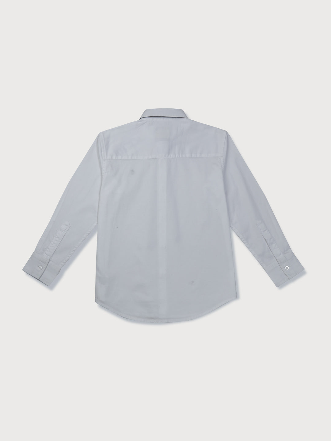 Boys White Solid Cotton Shirt