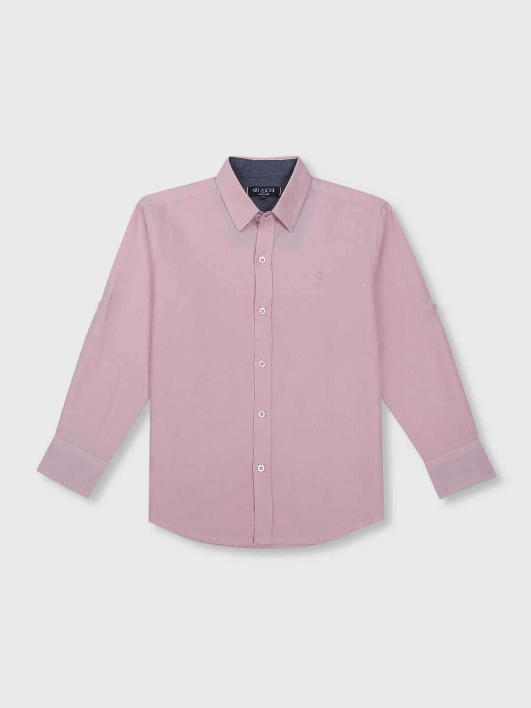 Boys Pink Solid Cotton Shirt