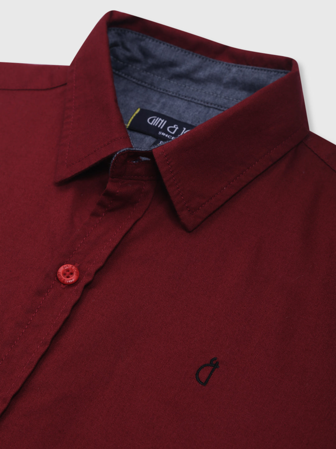 Boys Maroon Solid Cotton Shirt