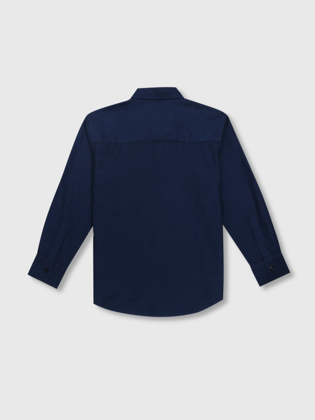 Boys Blue Cotton Solid Full Sleeves Shirt