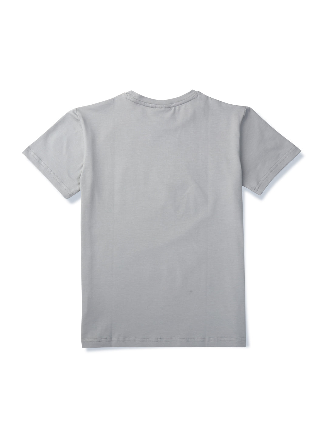 Boys Grey Printed Cotton T-Shirt