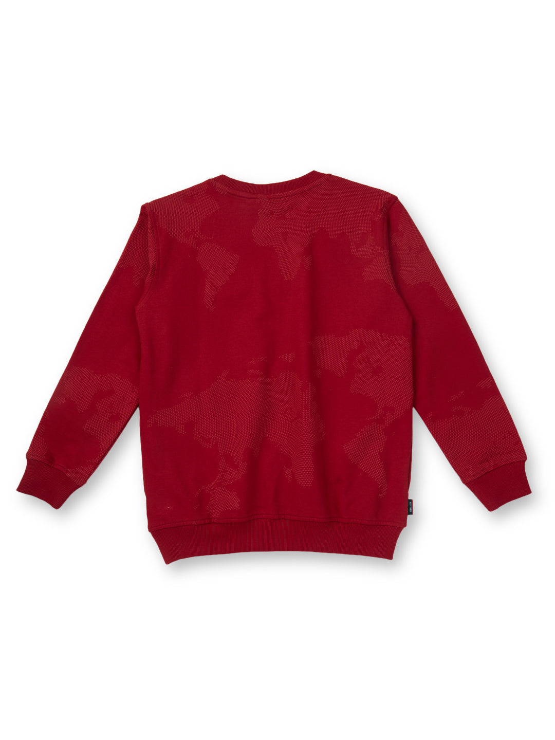 Boys Red Solid Fleece Sweat Shirt