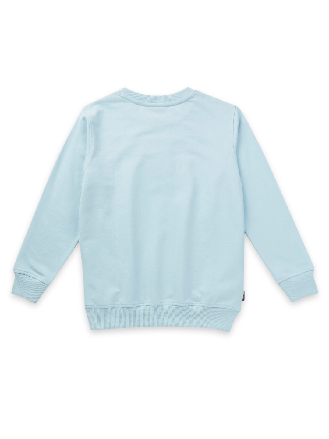 Boys Blue Printed Fleece Sweat Shirt