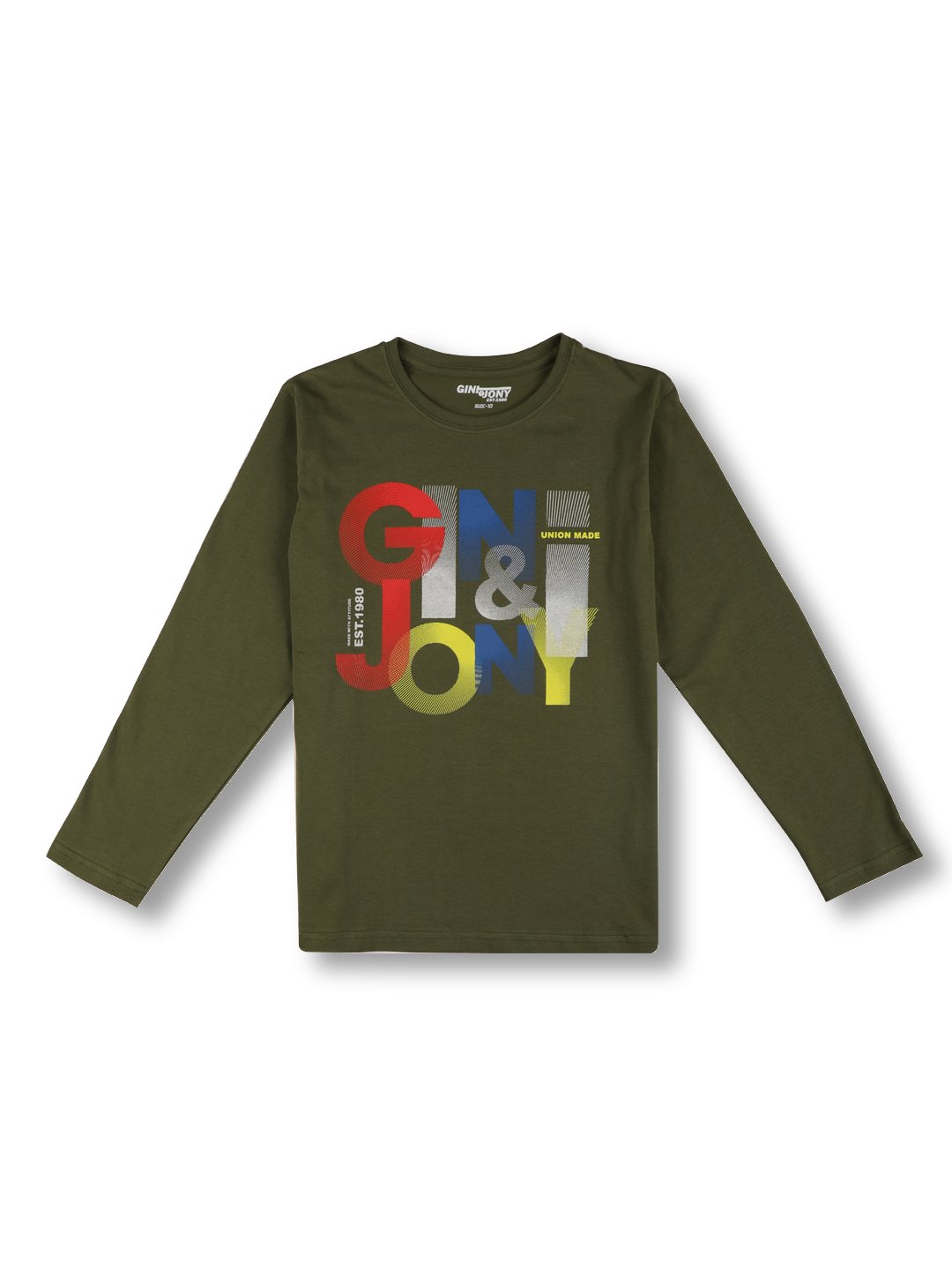 Boys Green Printed Cotton T-Shirt