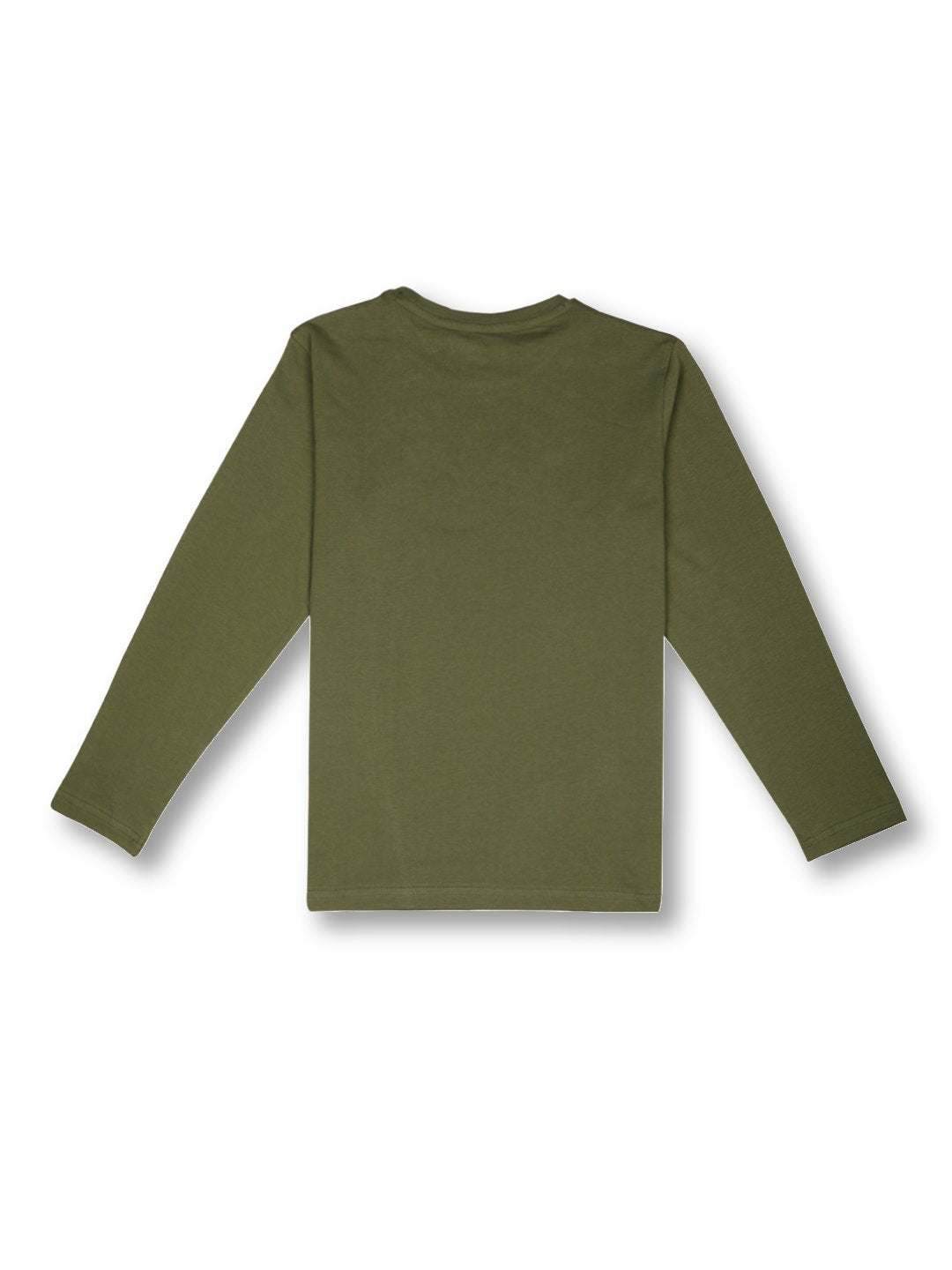 Boys Green Printed Cotton T-Shirt