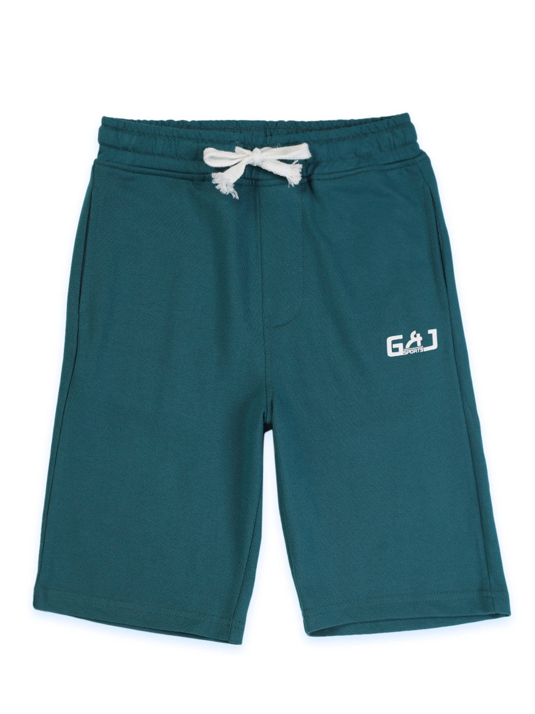 Boys Green Solid Knits Bermuda