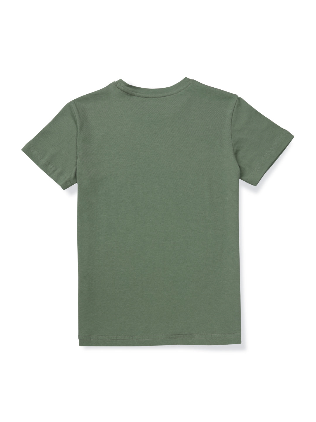 Boys Green Printed Cotton T-Shirt