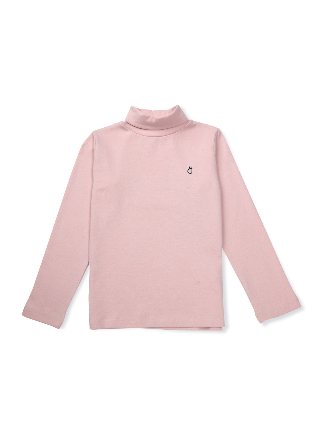 Girls Pink Solid Cotton Skivvy
