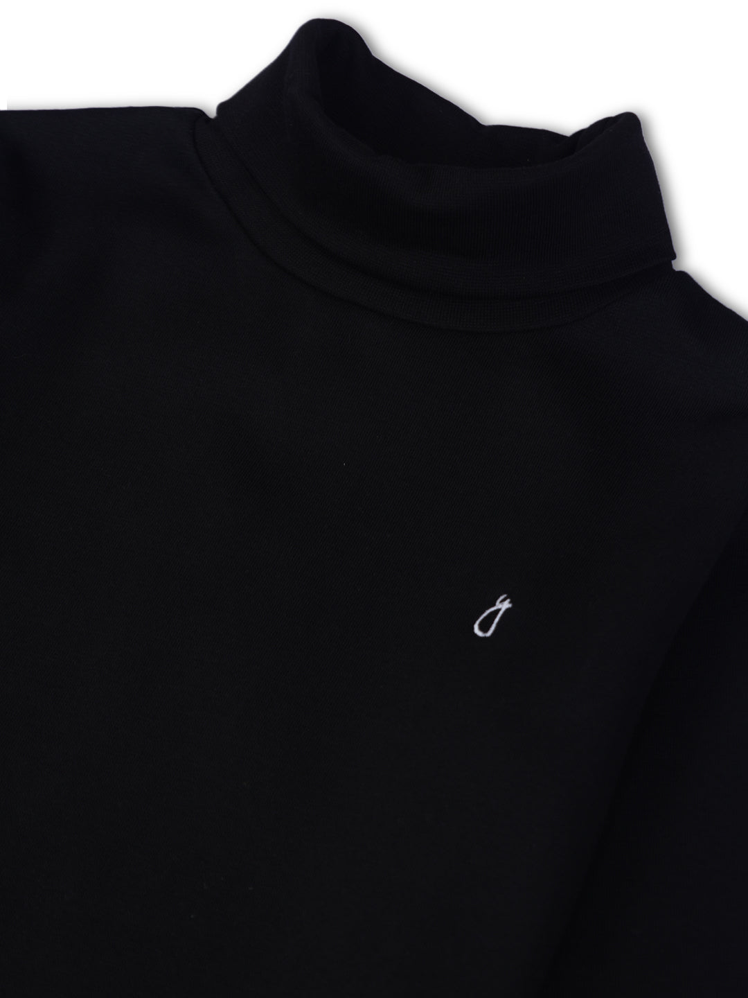 Girls Black Knits Solid Full Sleeves Skivvy