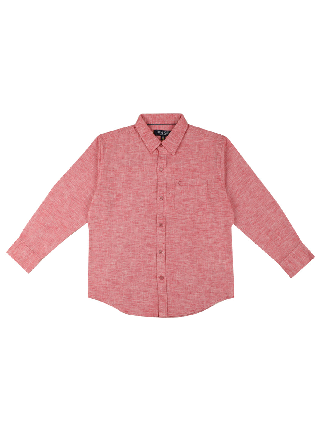 Boys Pink Solid Cotton Shirt