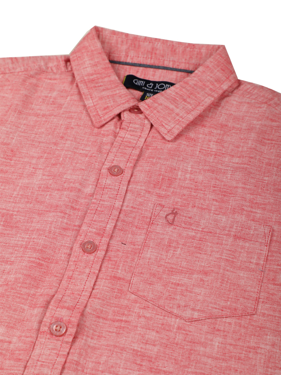 Boys Pink Solid Cotton Shirt