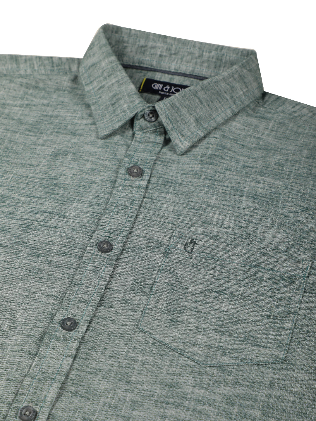 Boys Green Solid Cotton Shirt