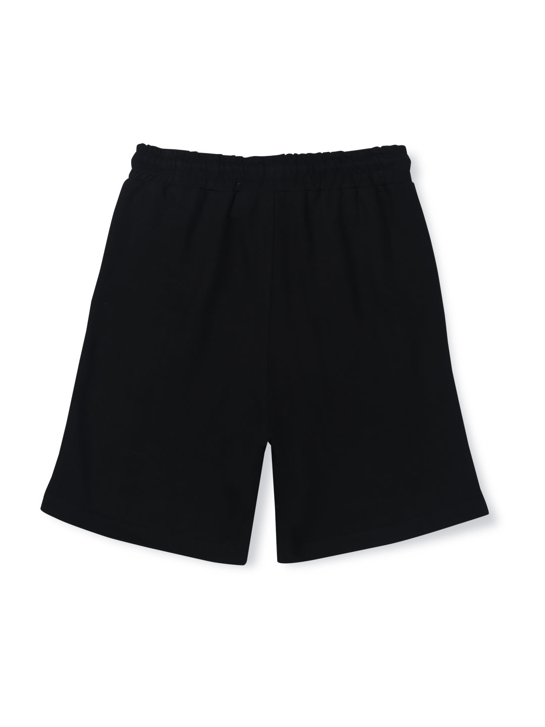 Boys Black Cotton Solid Shorts