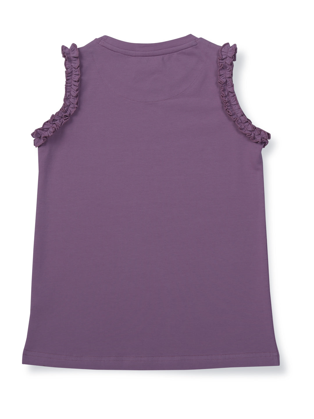 Girls Purple Cotton Solid Knits Top