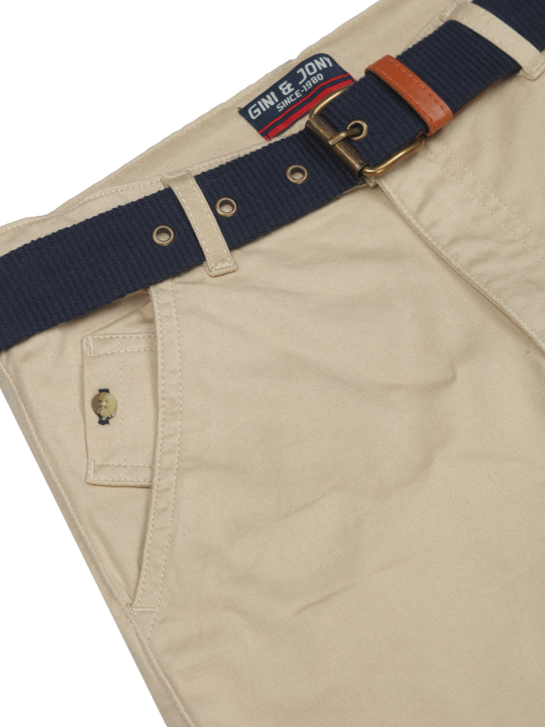 Boys Khaki Cotton Solid Bermuda