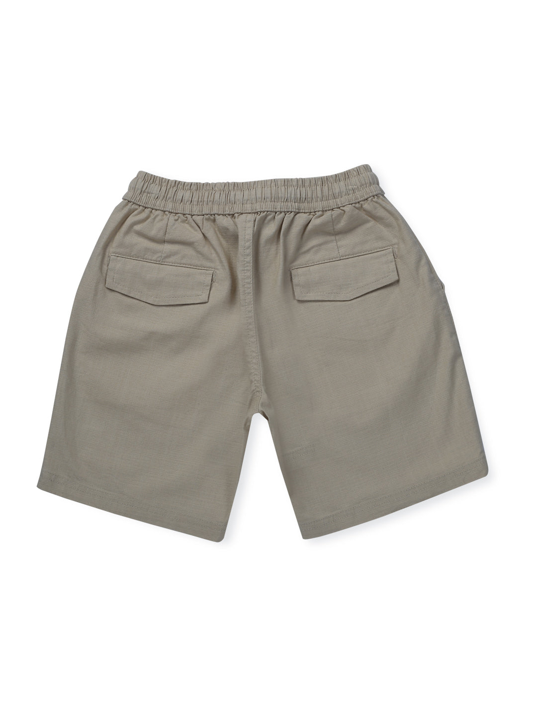Boys Khaki Cotton Solid Shorts