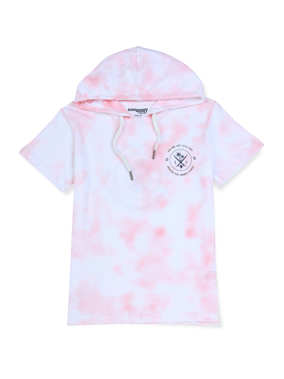 Boys Pink Cotton Tie and Dye T-Shirt