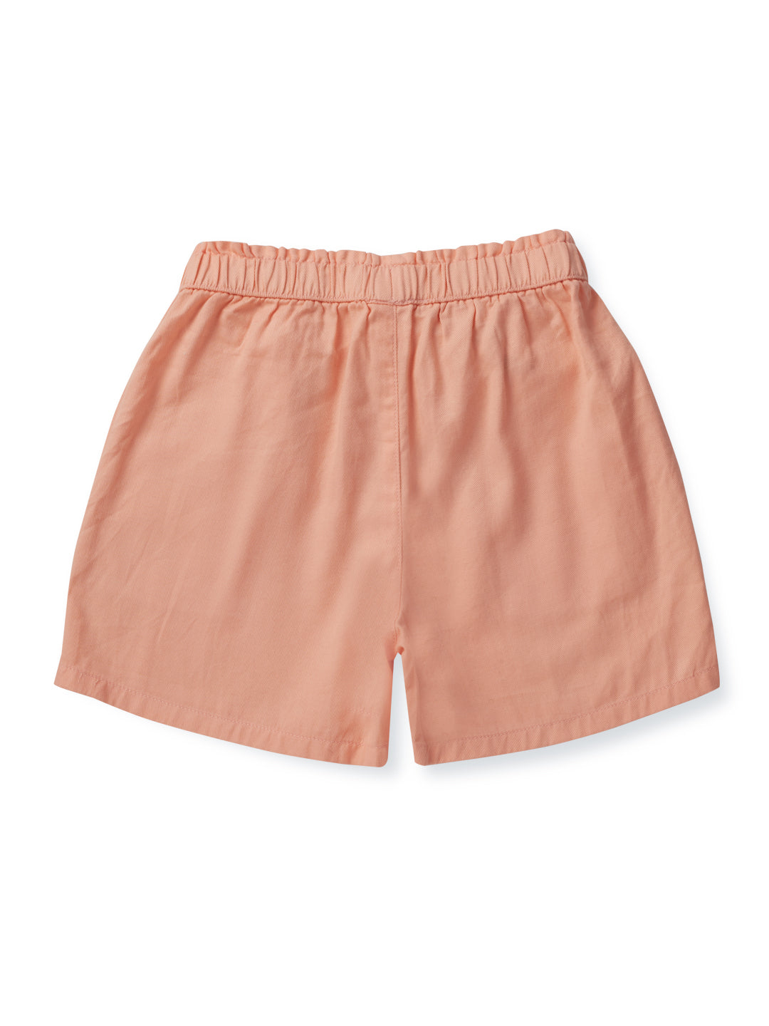 Girls Peach Cotton Solid Shorts
