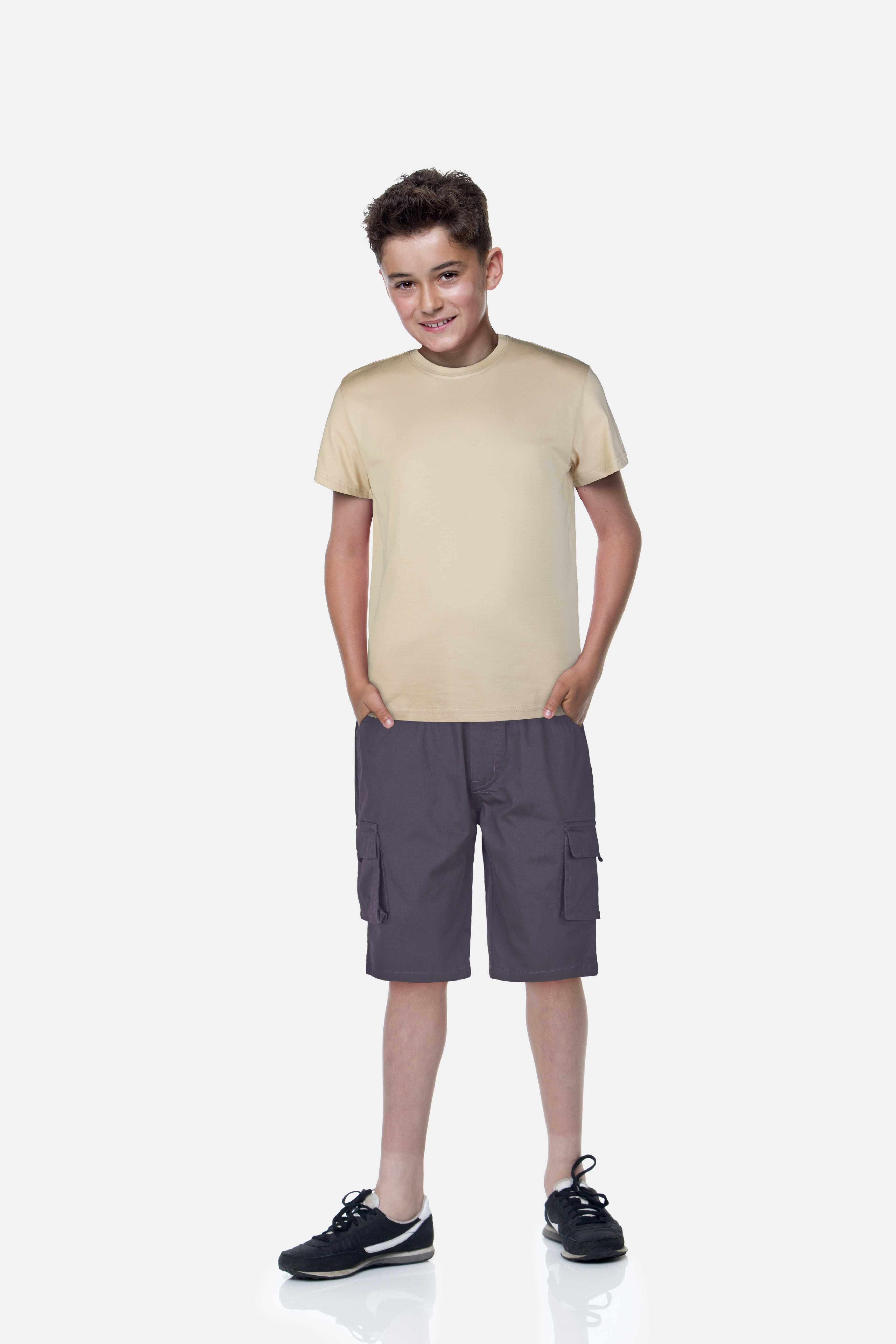 Boys Olive Cotton Solid Bermuda