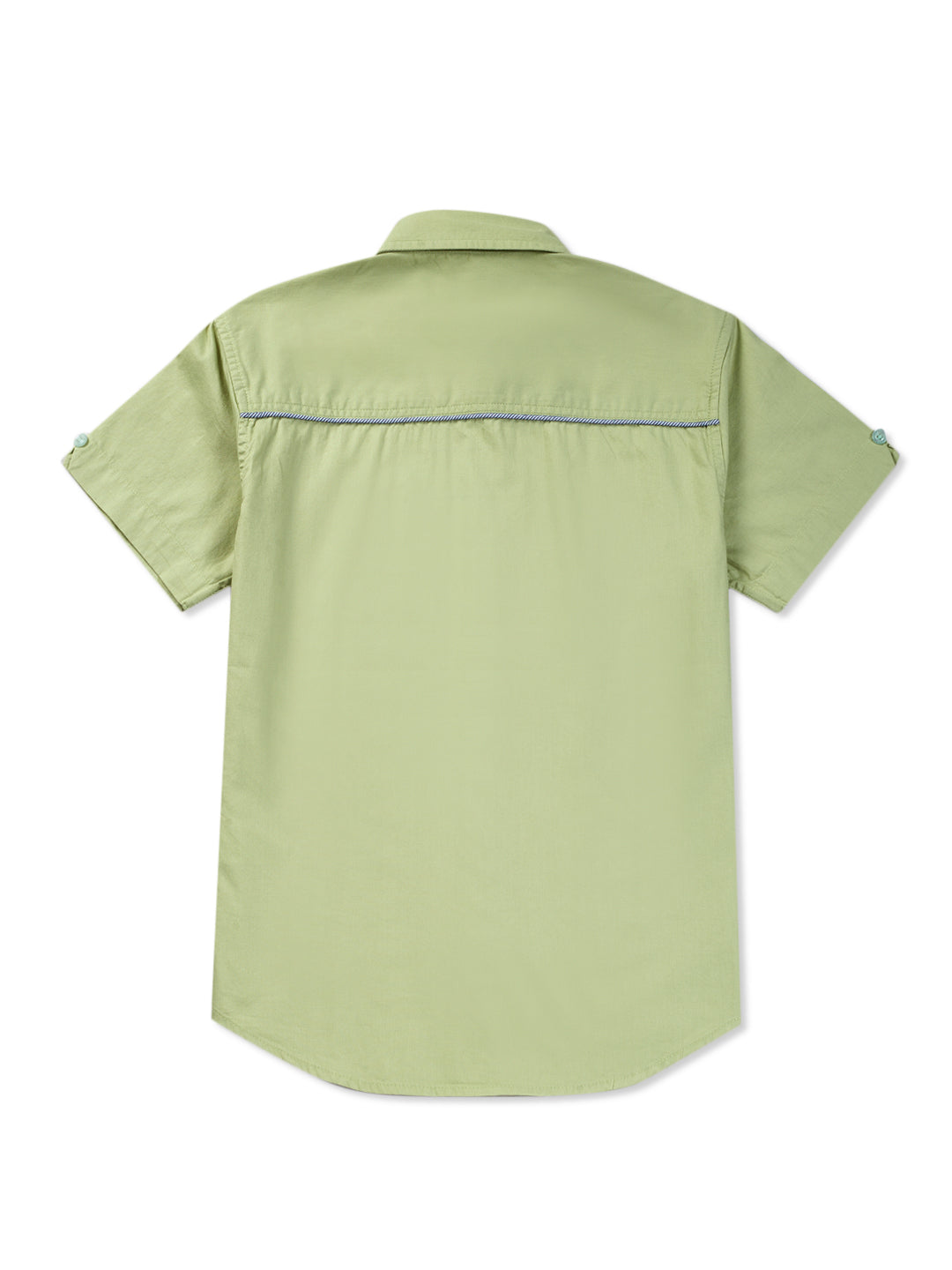 Boys Green Cotton Solid Shirt