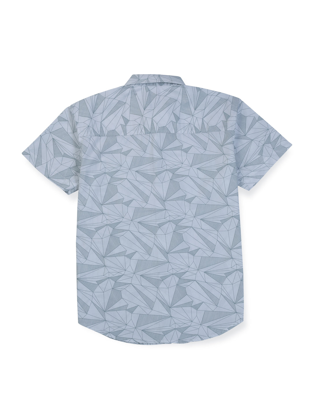 Boys Grey Printed Cotton Shirt