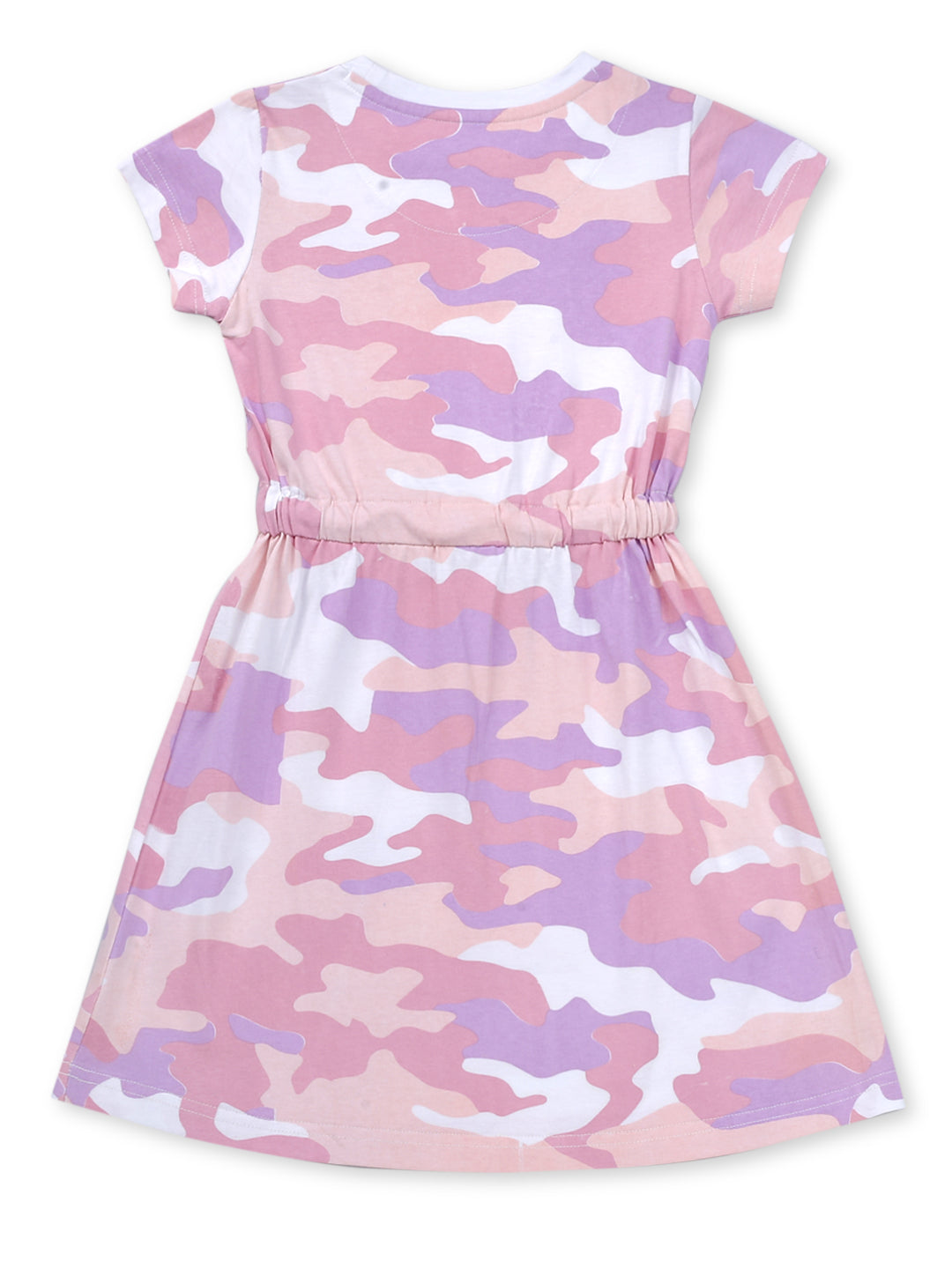 Girls Pink Cotton Printed Dress