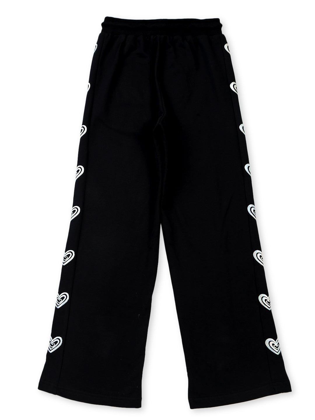 Girls Black Cotton Solid Track Pant