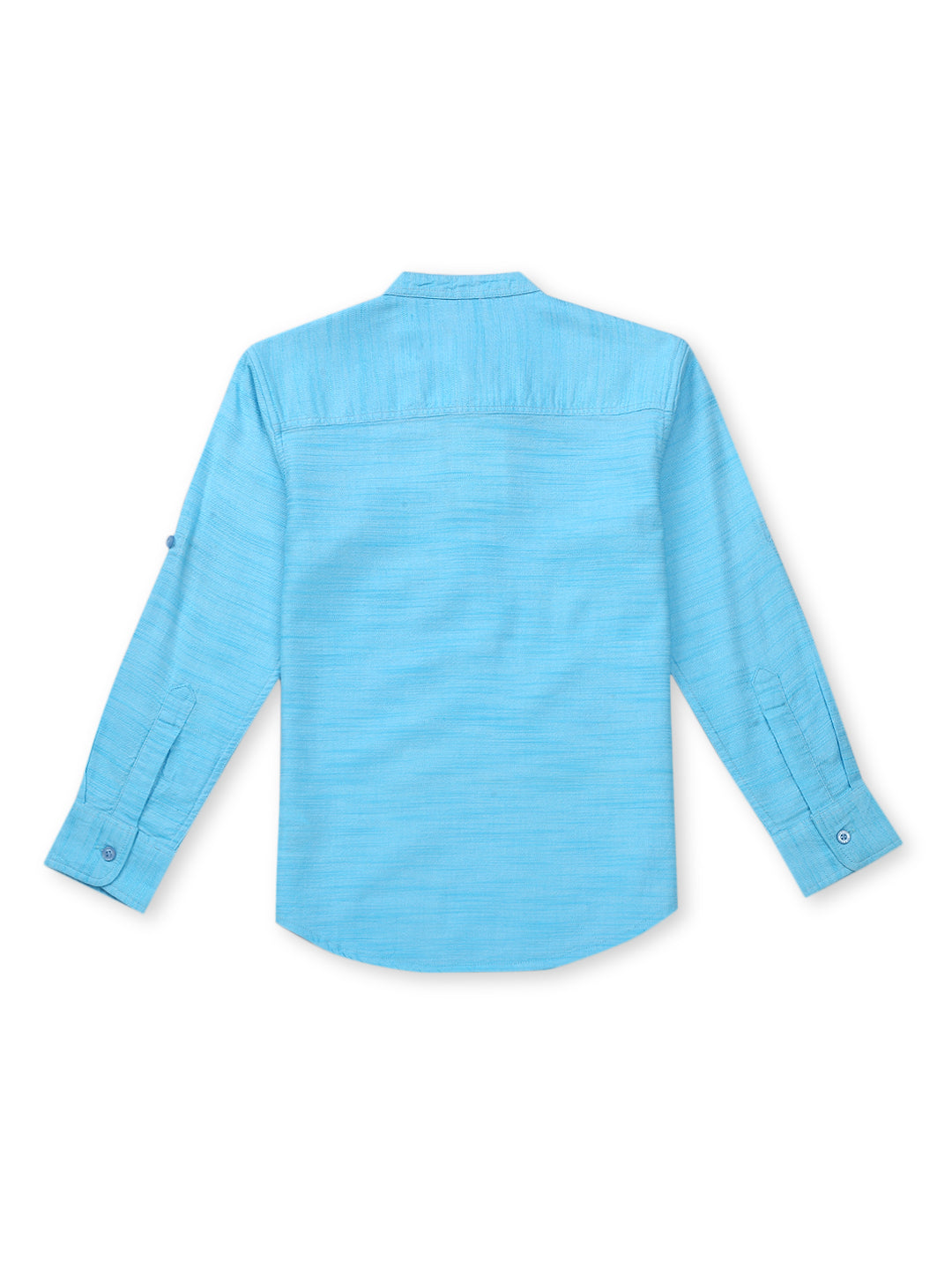 Boys Blue Cotton Solid Shirt