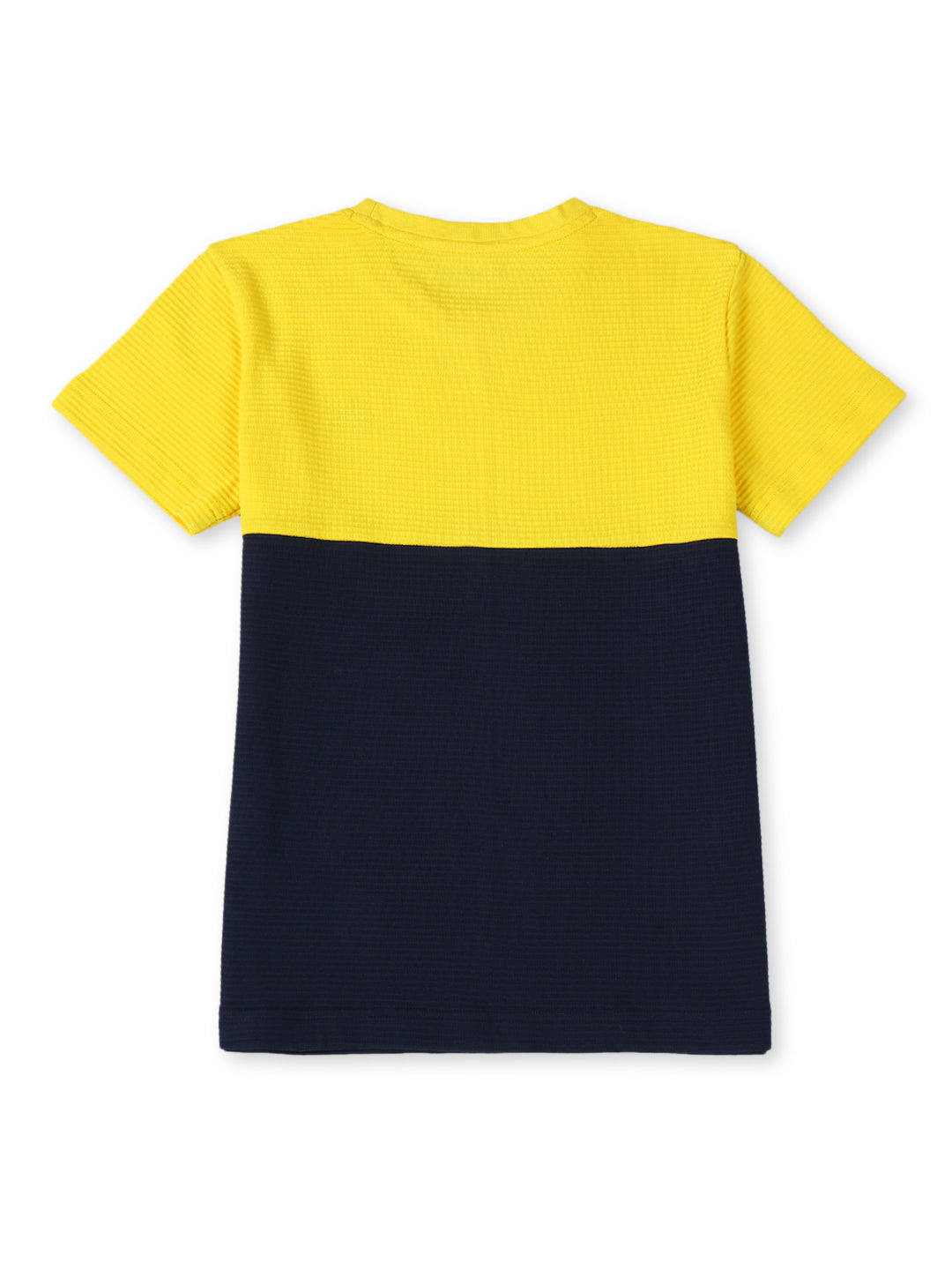 Boys Yellow Cotton Solid T-Shirt
