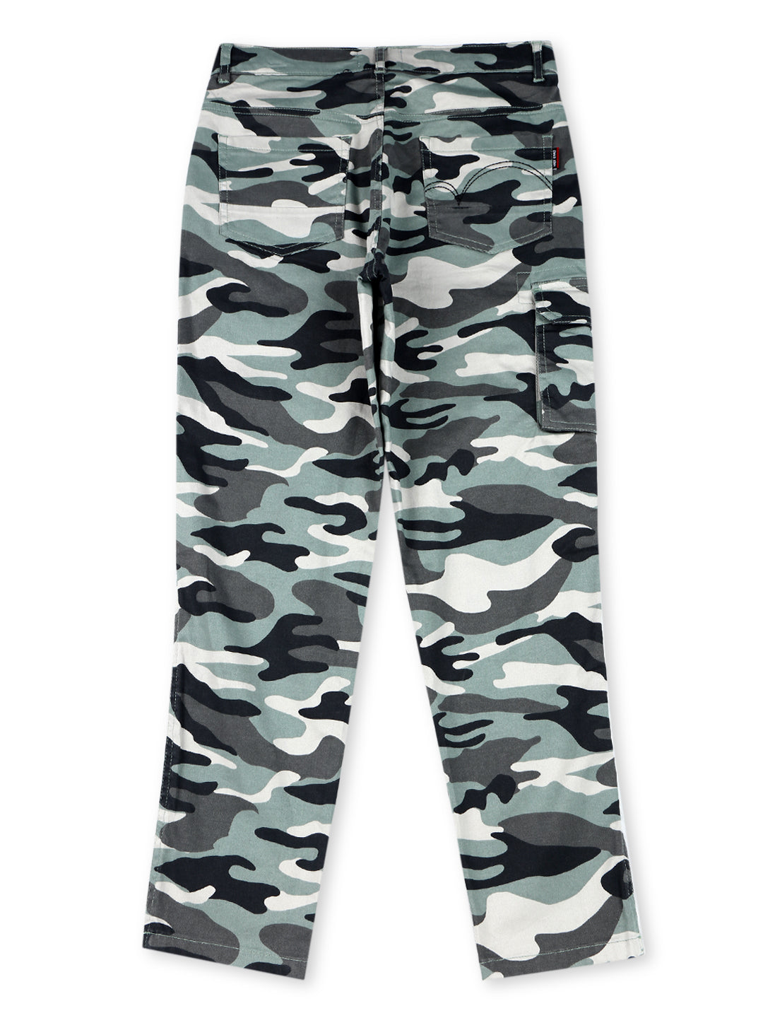 Boys Hedge Green Cotton Printed Trouser