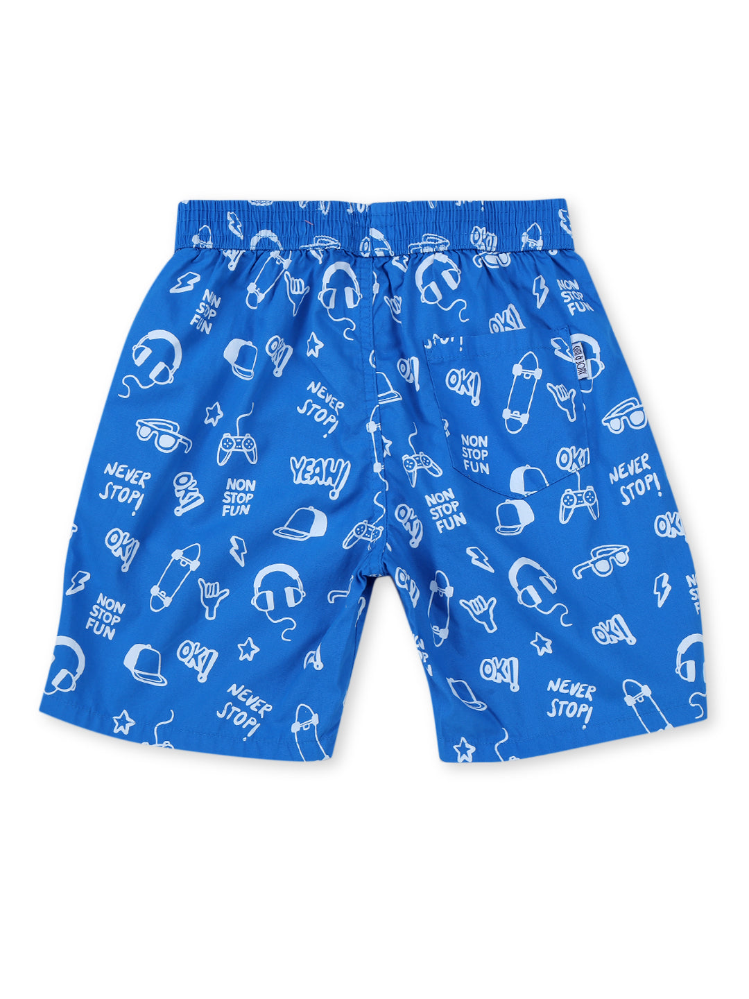 Boys Blue Cotton Printed Boxer Shorts