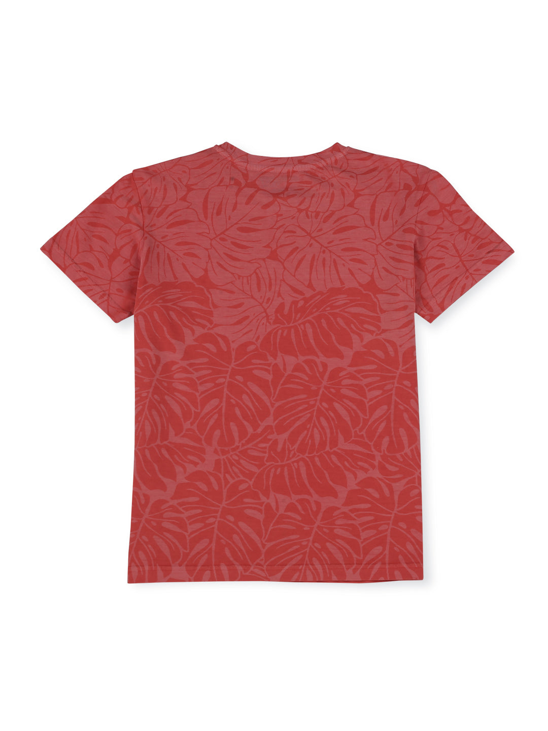 Boys Red Cotton Printed T-Shirt