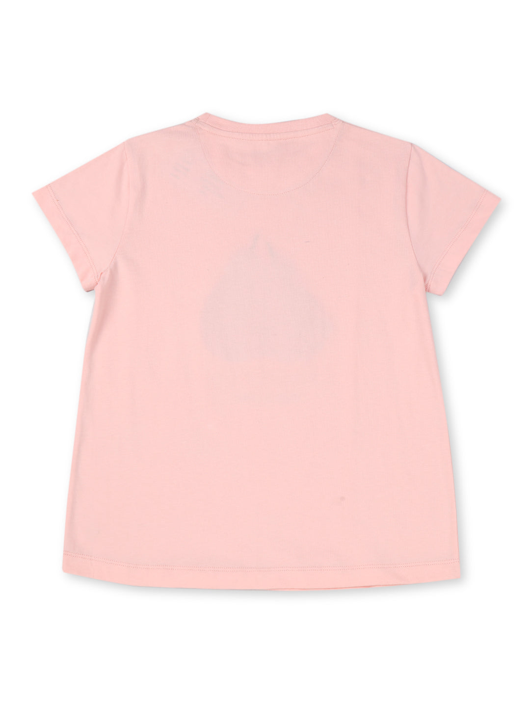 Girls Pink Cotton Solid Knits Top