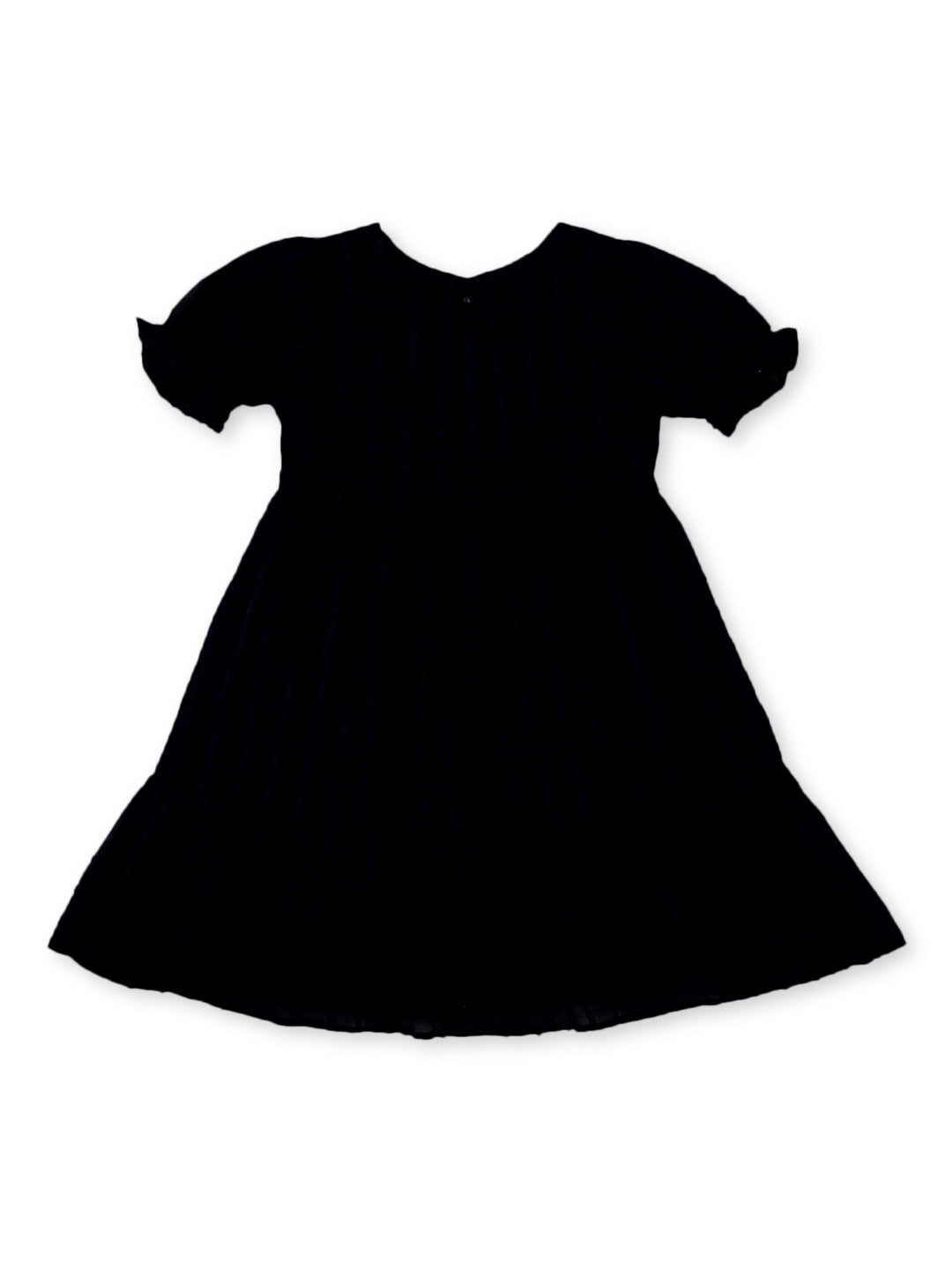 Girls Black Cotton Solid Dress