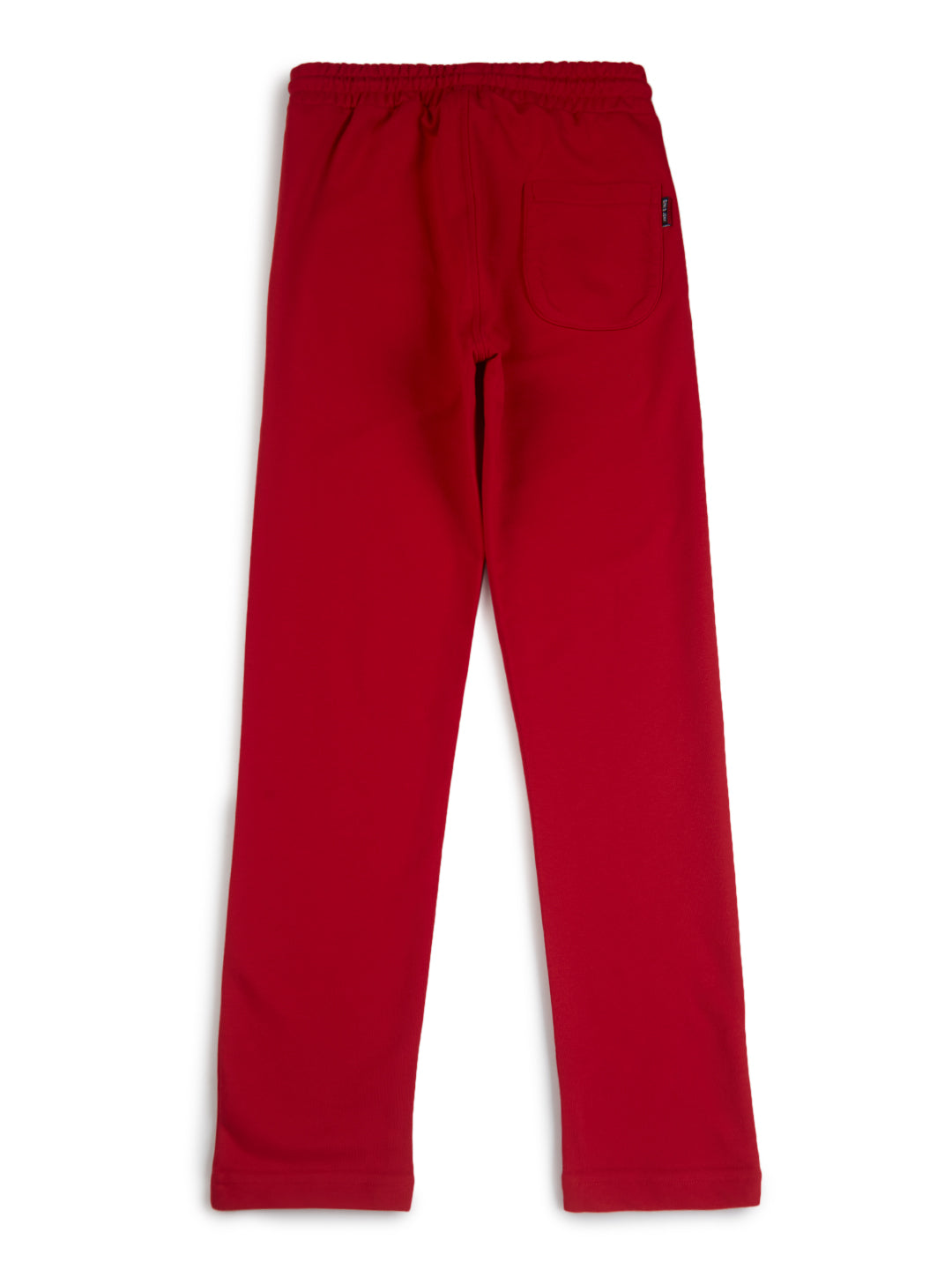 Boys Red  Solid Cotton Track Pant Elasticated