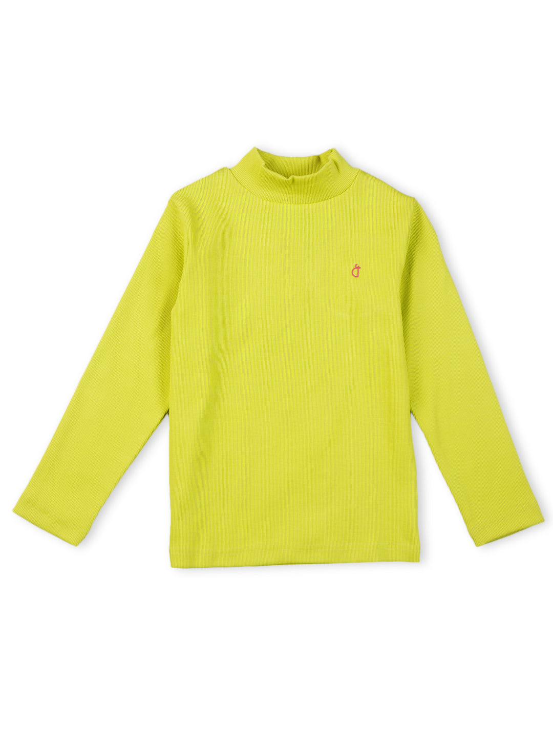 Girls Green Cotton Solid Full Sleeves Skivvy