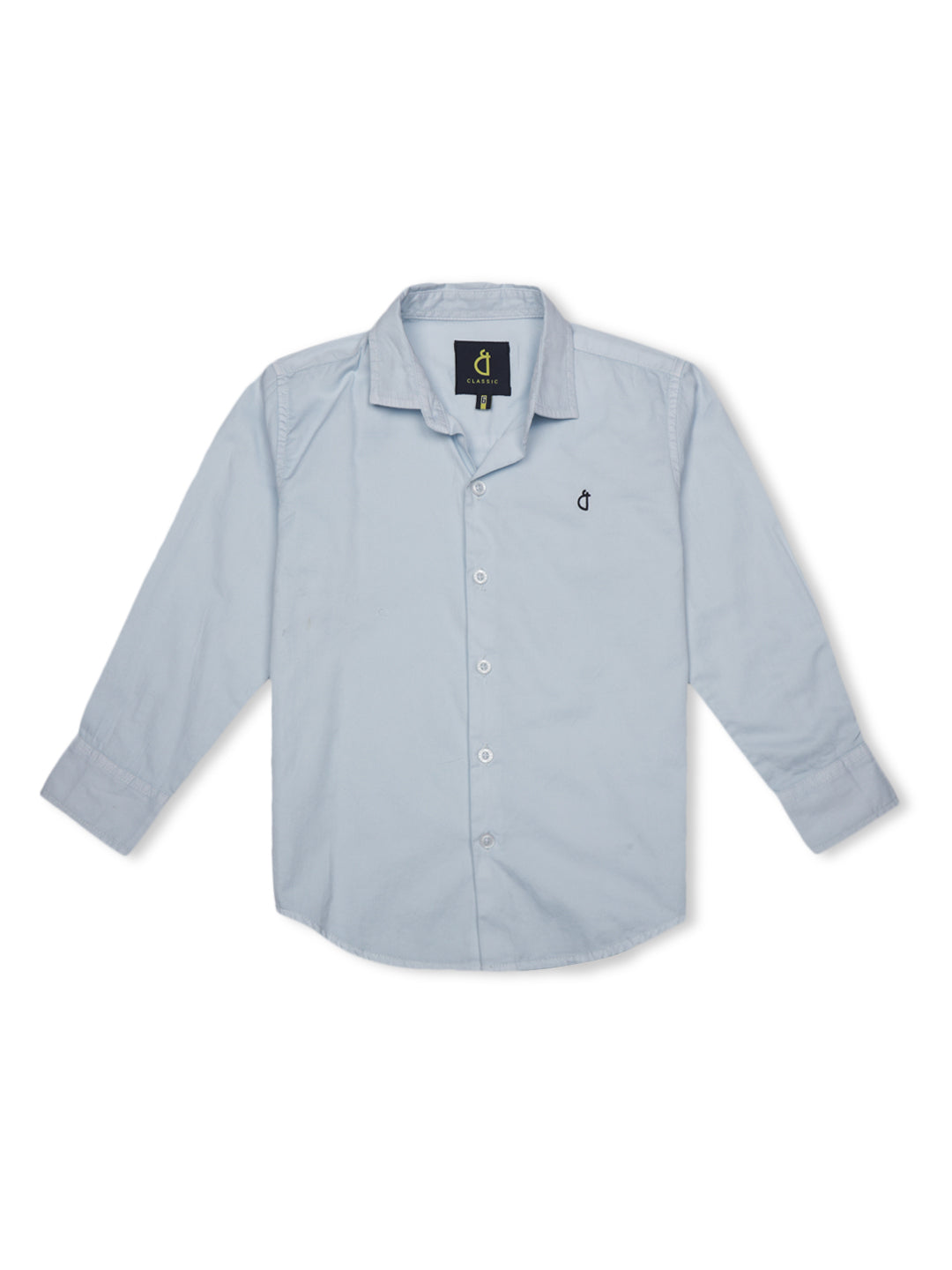 Boys Blue Cotton Solid Shirt