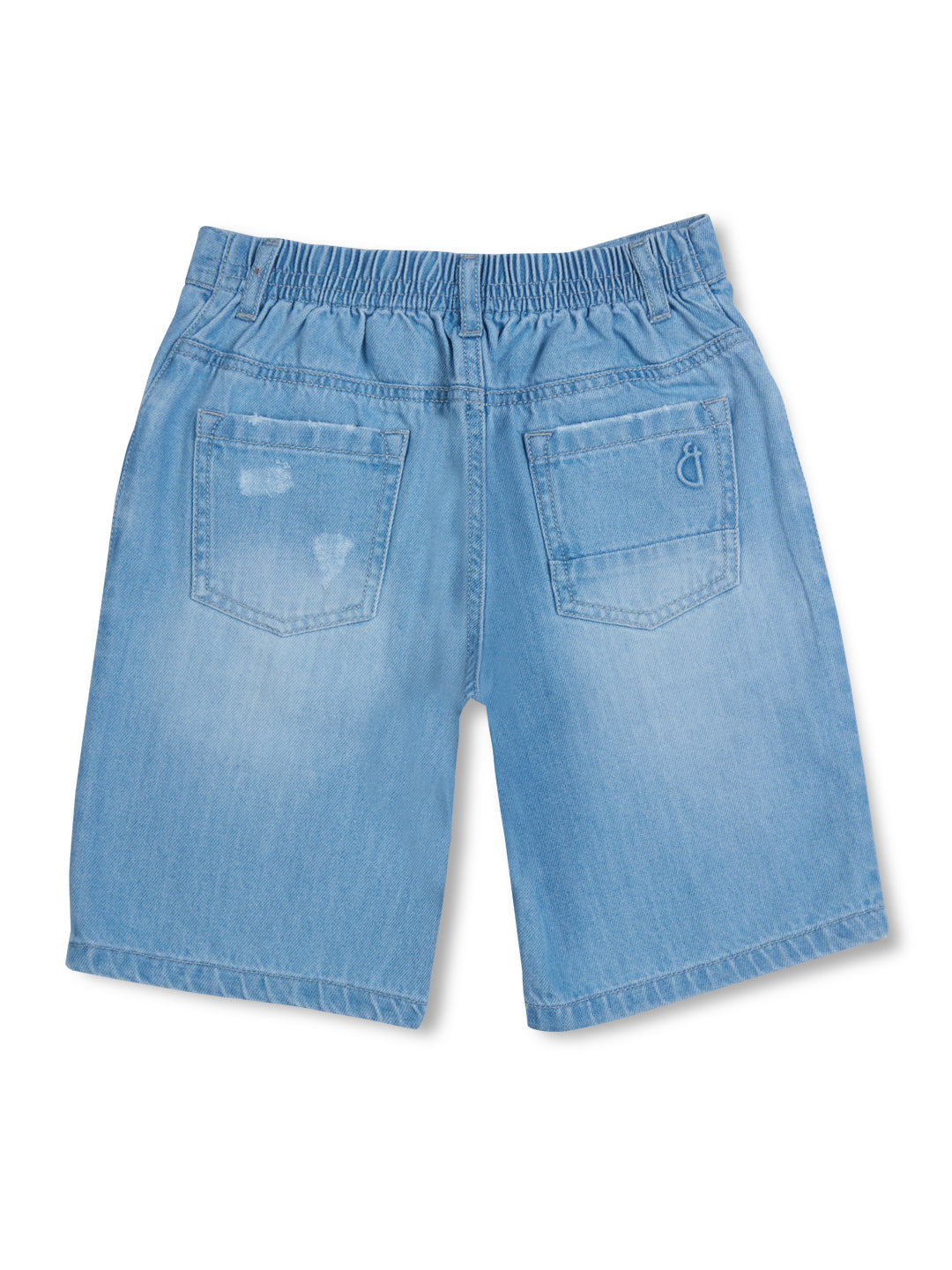 Boys Woven Blue Denim Bermuda Shorts