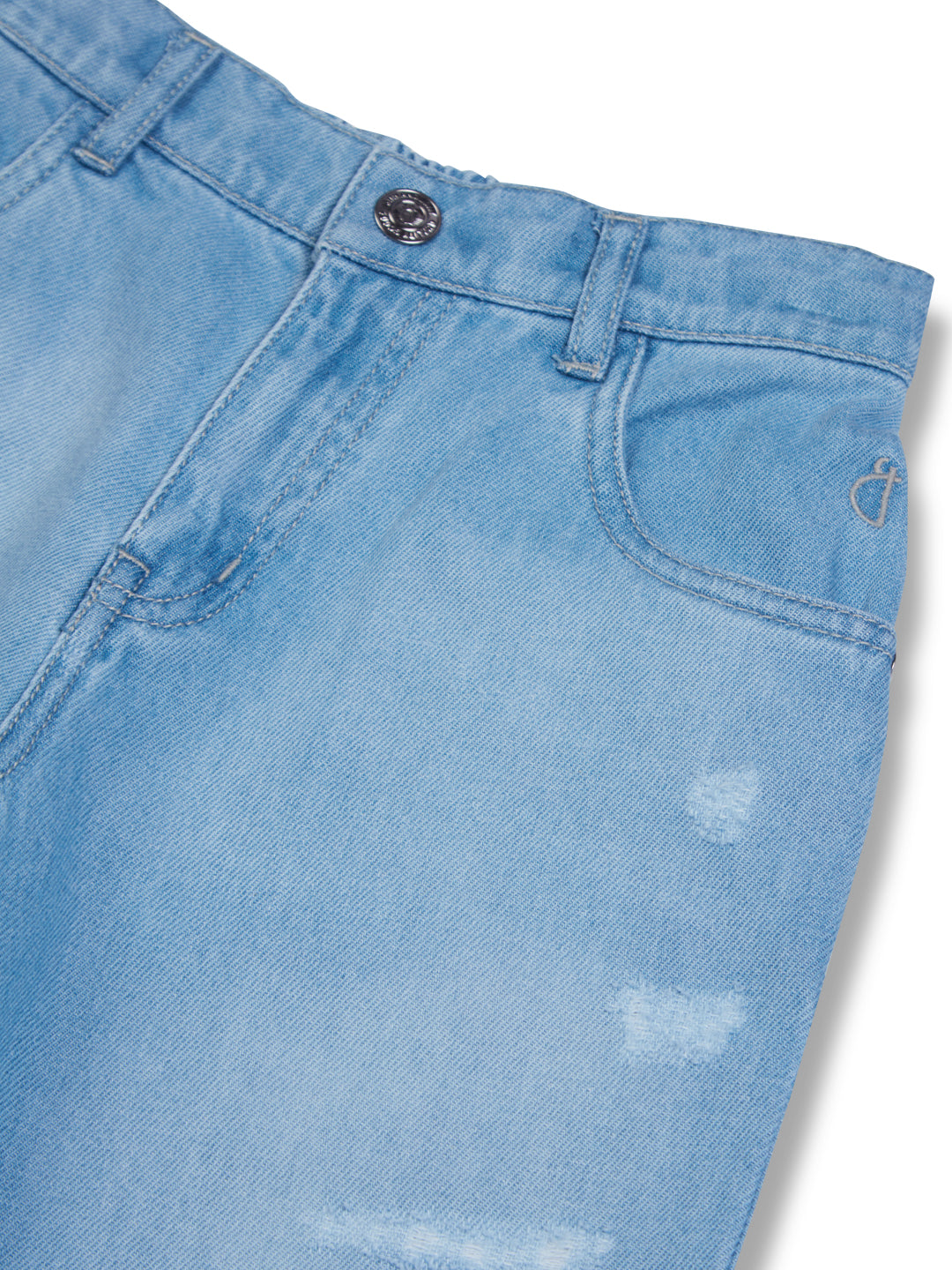 Boys Woven Blue Denim Bermuda Shorts