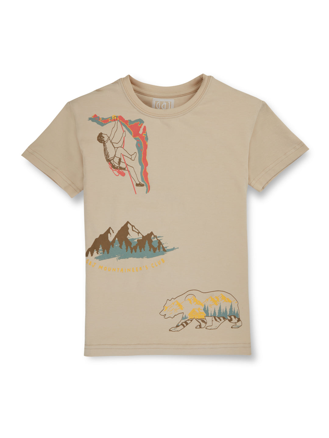 Boys Brown Solid Cotton Half Sleeves T-Shirt
