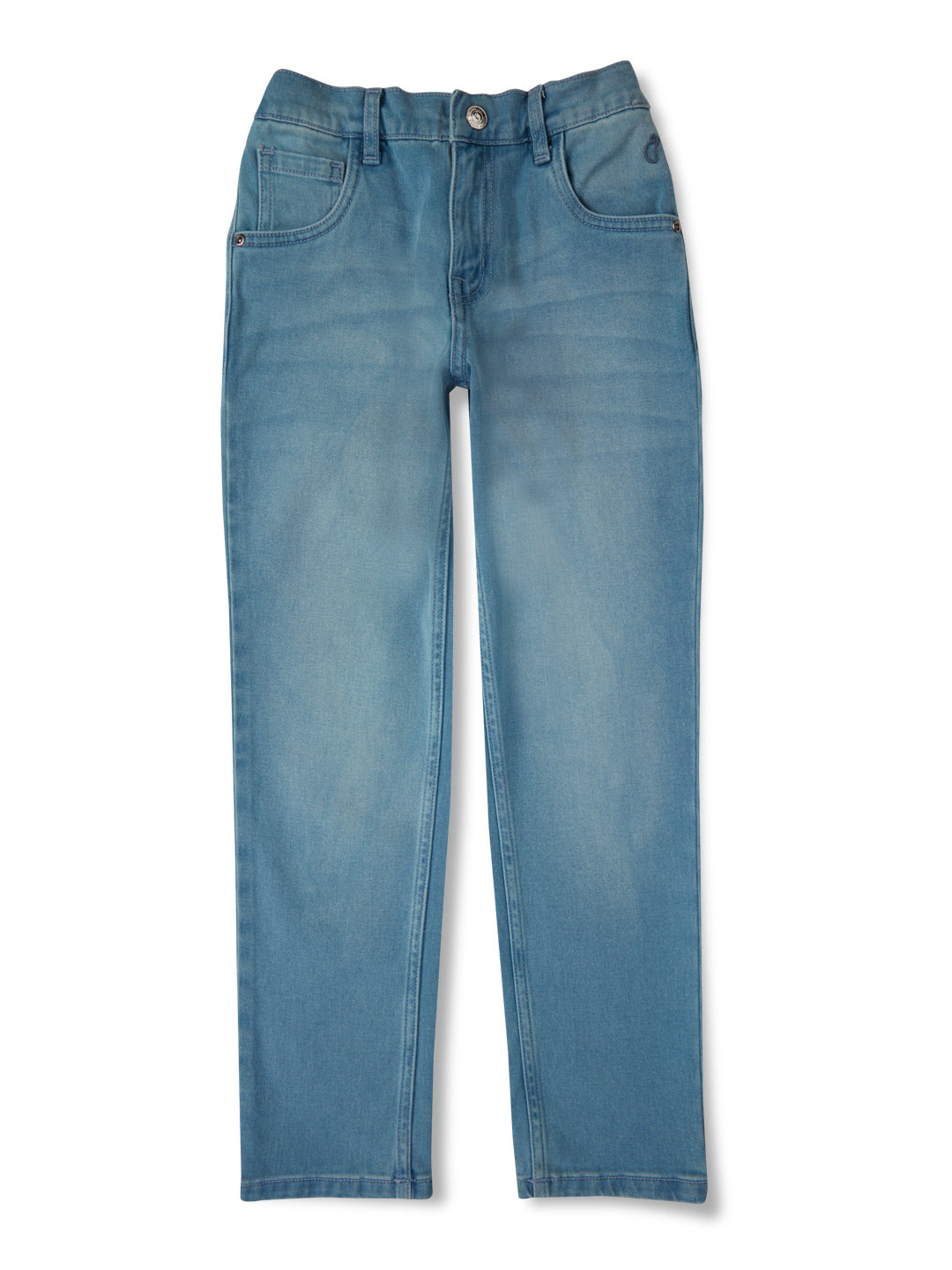 Boys Blue Washed Denim Jeans Elasticated