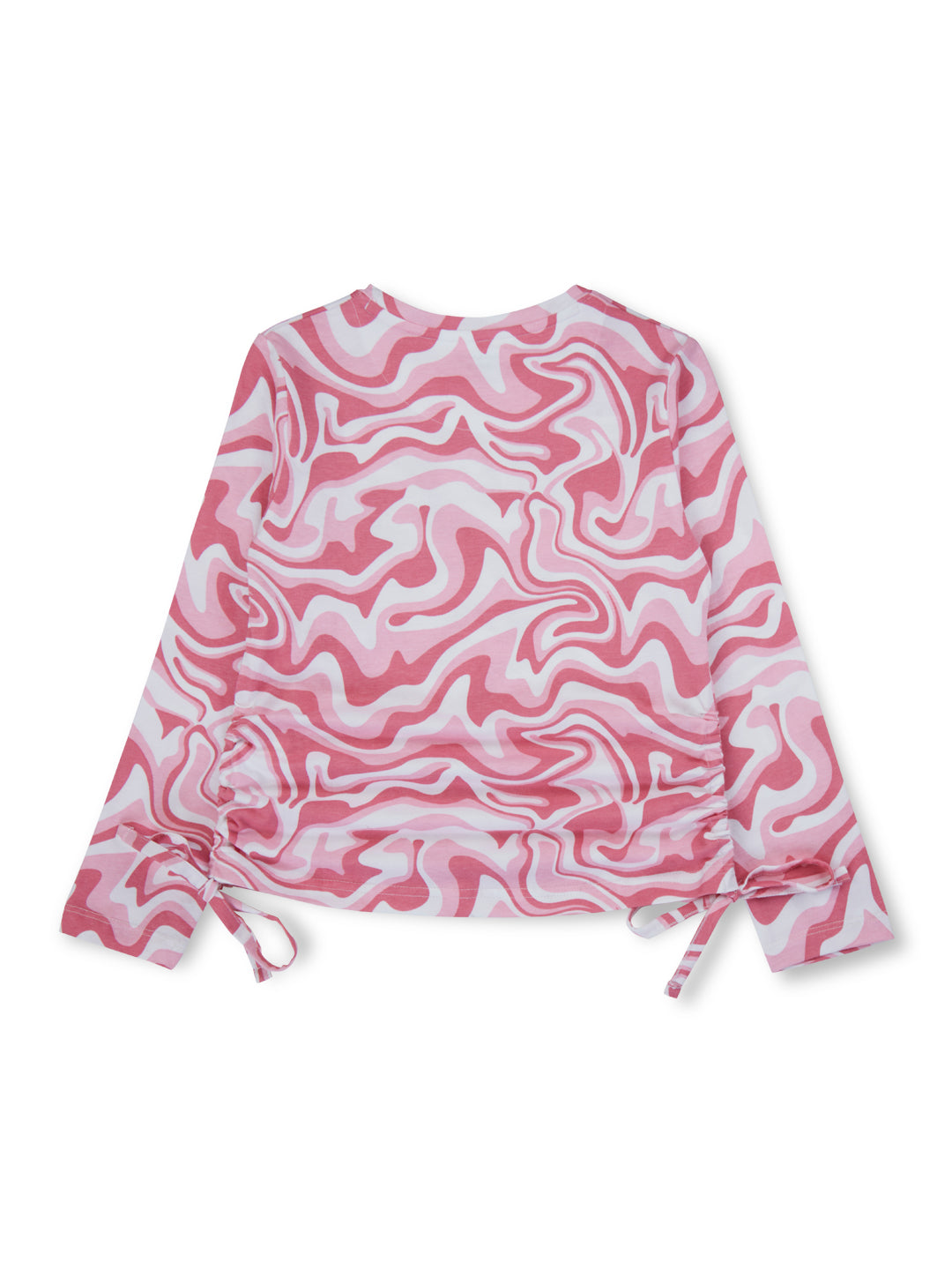 Girls Pink Camoflague Print Cotton Full Sleeves Knits Top