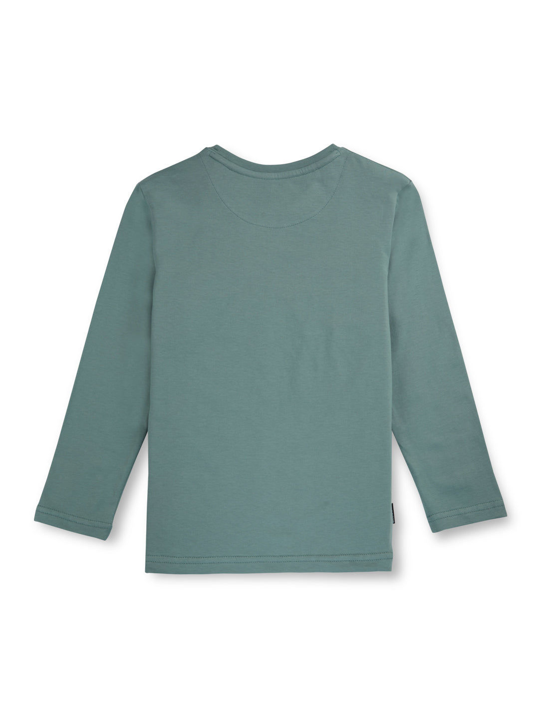 Boys Green Solid Cotton Full Sleeves T-Shirt