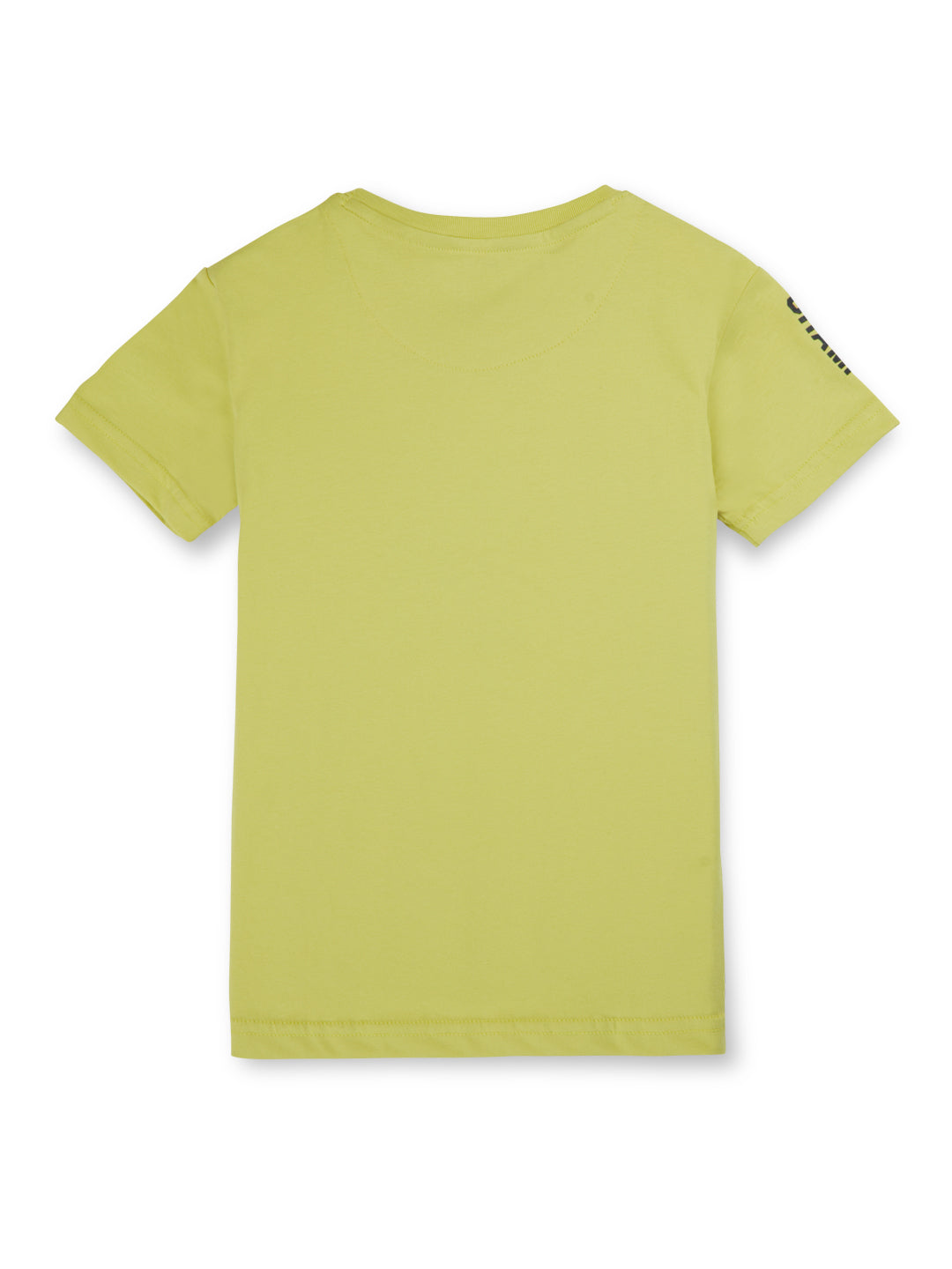 Boys Green Printed Cotton Half Sleeves T-Shirt