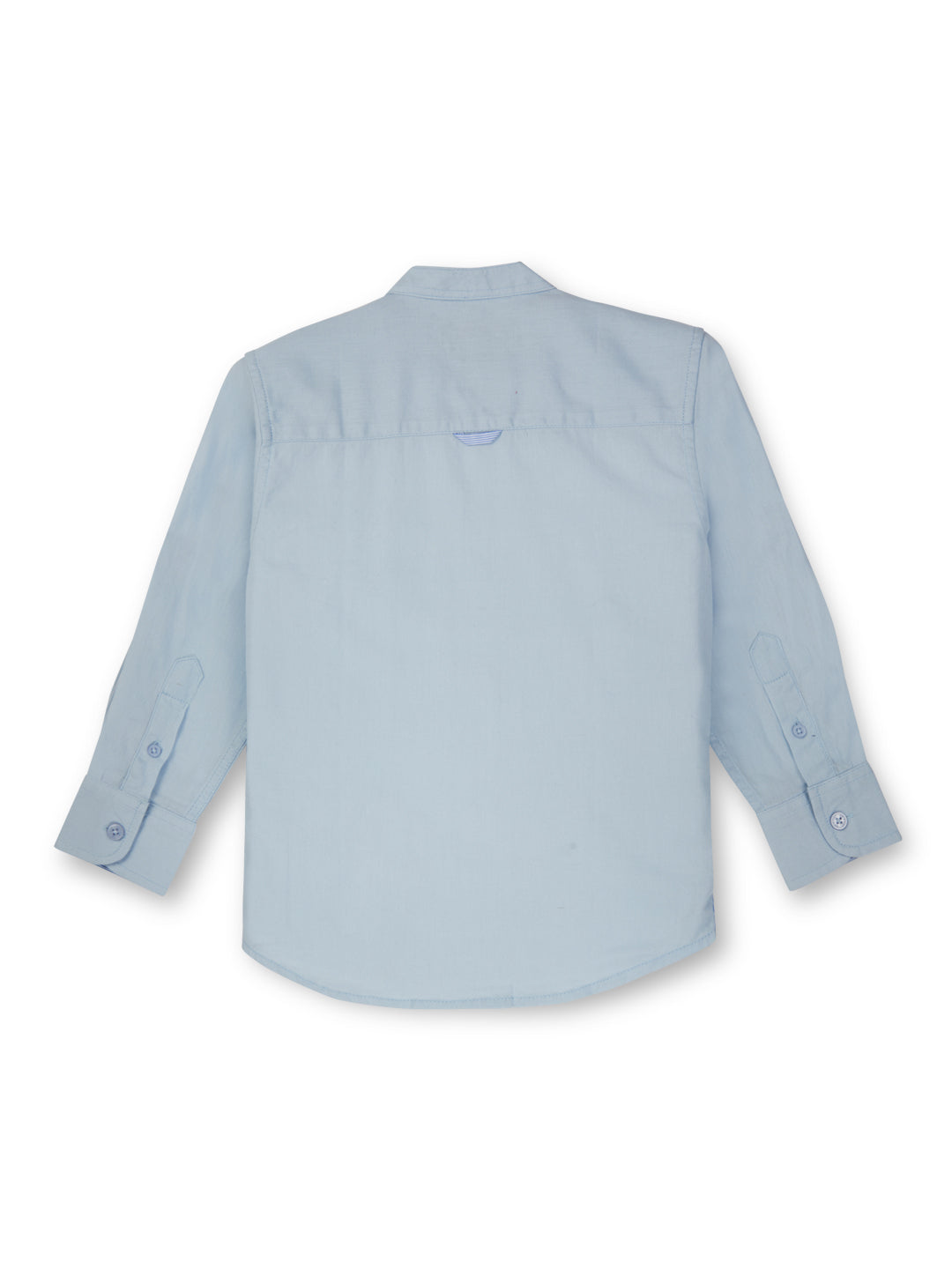Boys light blue woven solid full sleeve shirt