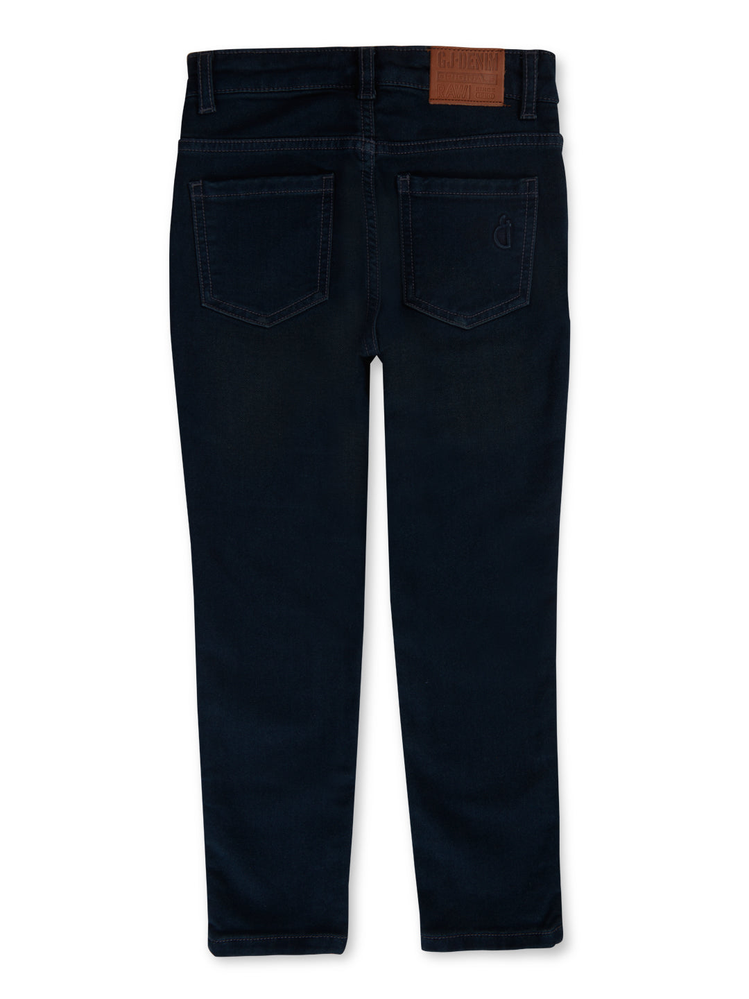 Gini and Jony Boys Navy Blue Washed Denim Jeans Fixed Waist