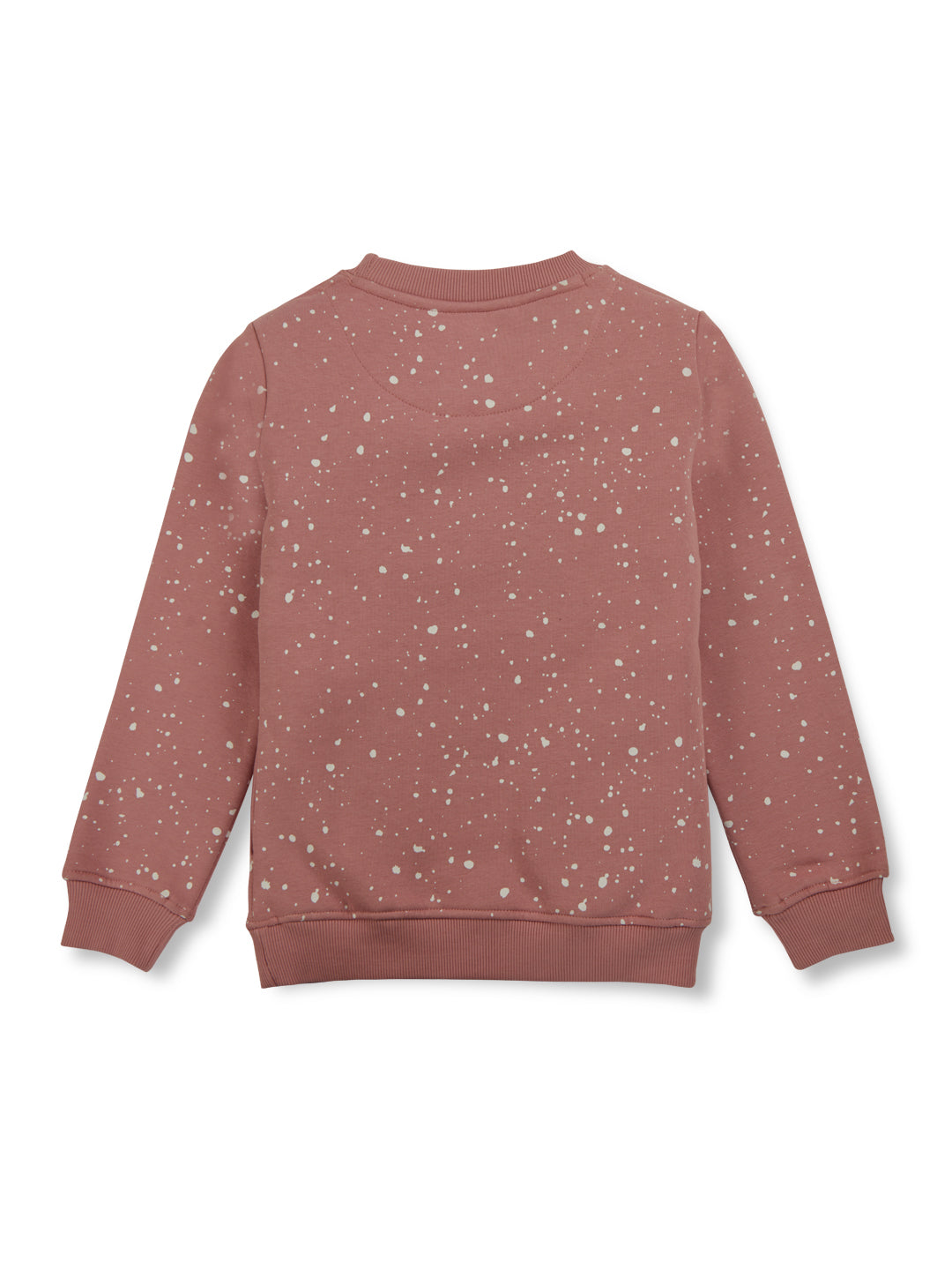 Girls Pink Printed Fleece Full Sleeves Sweat Shirt