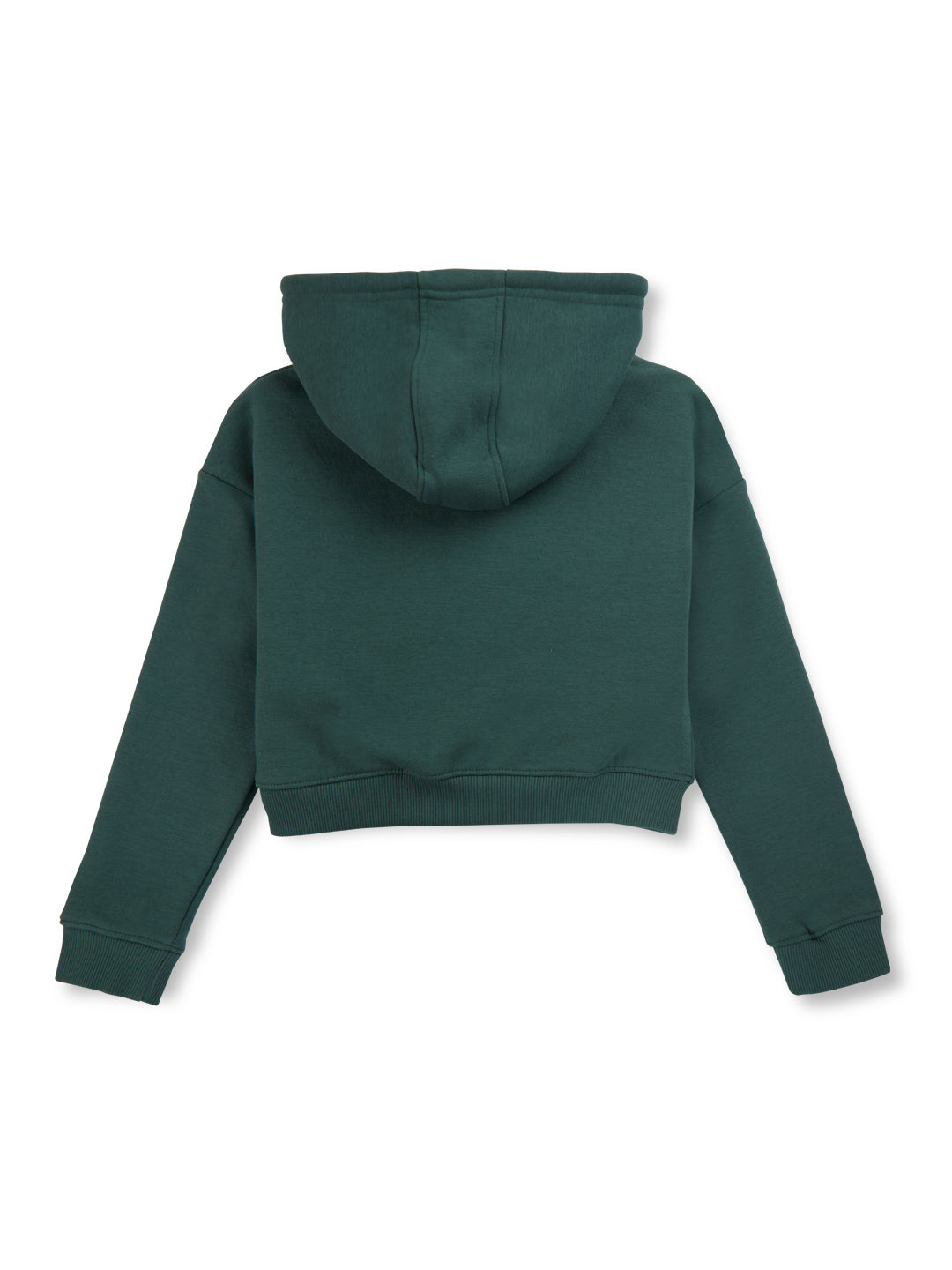 Girls Green Printed Fleece Full Sleeves Sweat Shirt